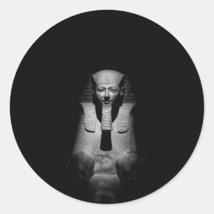 Black and white pharaoh king classic round sticker