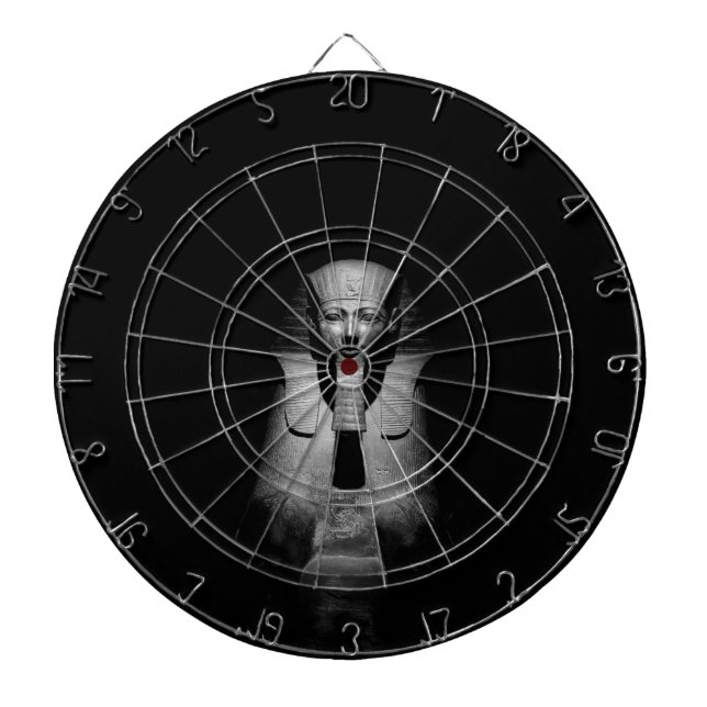 Black and white pharaoh king dartboard (Front)