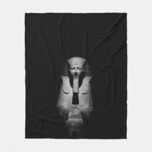Black and white pharaoh king fleece blanket
