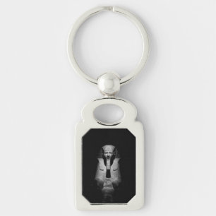 Black and white pharaoh king key ring