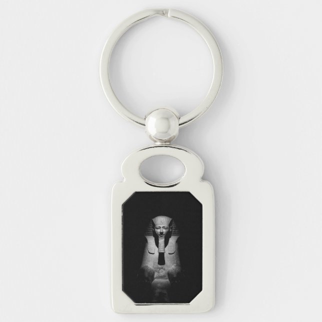Black and white pharaoh king key ring (Front)