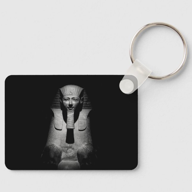 Black and white pharaoh king key ring (Front)