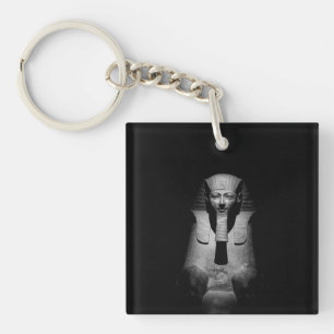 Black and white pharaoh king key ring
