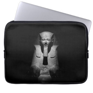 Black and white pharaoh king laptop sleeve