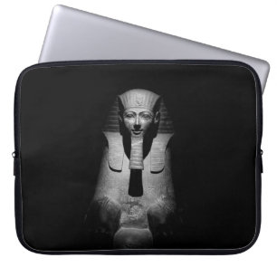Black and white pharaoh king laptop sleeve