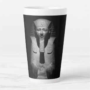 Black and white pharaoh king latte mug