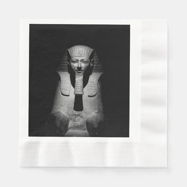 Black and white pharaoh king napkin (Front)