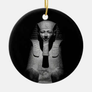 Black and White Pharaoh King Photograph Ceramic Ornament