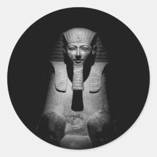 Black and White Pharaoh King Photograph Classic Round Sticker