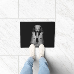 Black and White Pharaoh King Photograph Doormat