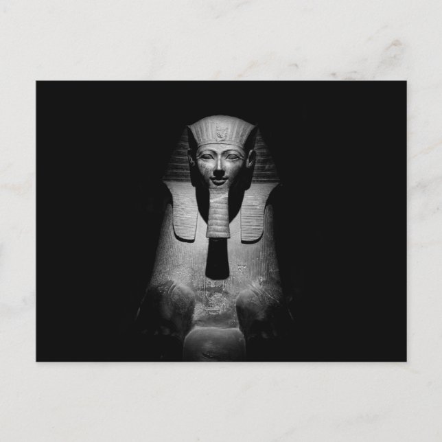 Black and white pharaoh king postcard (Front)