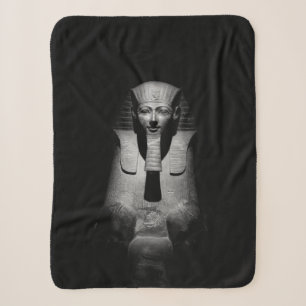 Black and white pharaoh king sherpa blanket