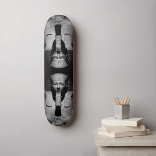 Black and white pharaoh king skateboard