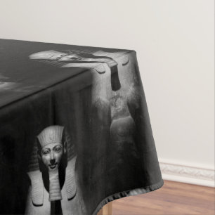 Black and white pharaoh king tablecloth