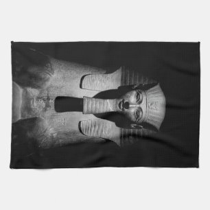 Black and white pharaoh king tea towel