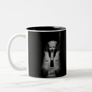 Black and white pharaoh king Two-Tone coffee mug