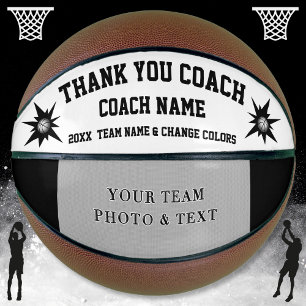 Black and White Photo Basketball Coach Gift Ideas