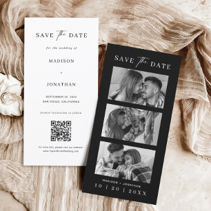 Black and White Photo Booth Strip Bookmark Wedding Save The Date