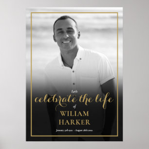 Black And White Photo Celebration of Life Sign