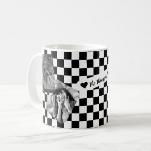 Black and White Photo Collage Family name Coffee Mug