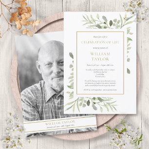 Black and White Photo Funeral Celebration of Life Invitation