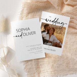 Black and White Photo Modern Wedding Invitation