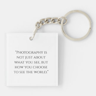 Black and White Photo Name Leaves Key Ring
