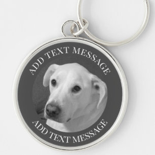 Black and White Photo of a Beautiful Soulful Dog Key Ring