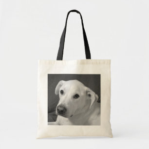 Black and White Photo of a Beautiful Soulful Dog Tote Bag