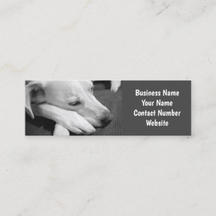 Black and White Photo of a Dog Sleeping Simple Mini Business Card