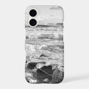 Black and White Photo of Atlantic Ocean Waves