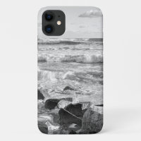Black and White Photo of Atlantic Ocean Waves