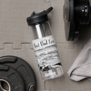 Black and White Photo of Atlantic Ocean Waves Water Bottle