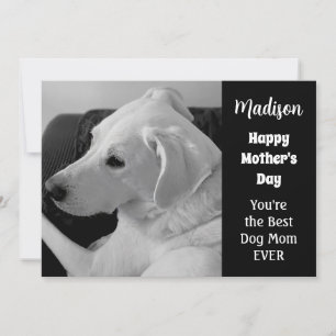 Black and White Photo of Cute Dog Mother's Day Holiday Card