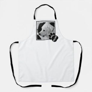Black and White Photo of Cute Dog Mum Paw Apron