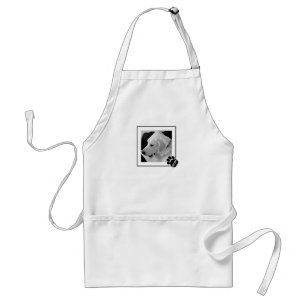 Black and White Photo of Cute Dog Mum Paw Standard Apron