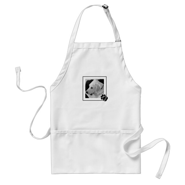 Black and White Photo of Cute Dog Mum Paw Standard Apron (Front)