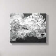 Black and white photo of large storm clouds