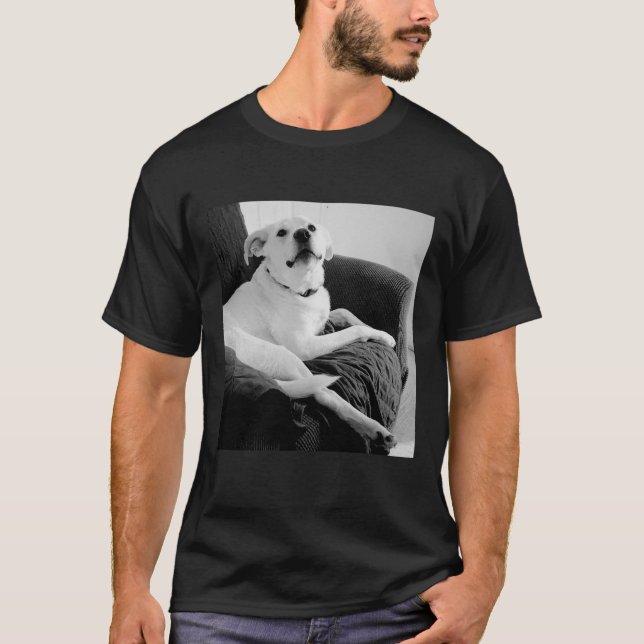 Black and White Photo of Talking Dog T-Shirt (Front)