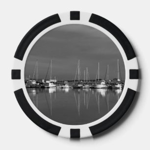 Black and white photo poker token, boats chips