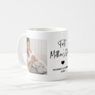 Black and White   Photo Script First Mother's Day Coffee Mug