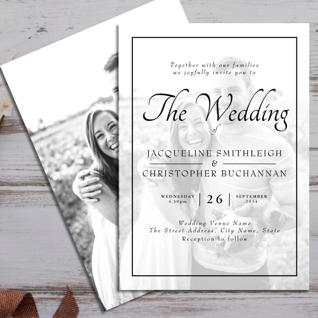 Black And White Photo Template Wedding Invitation (Creator Uploaded)