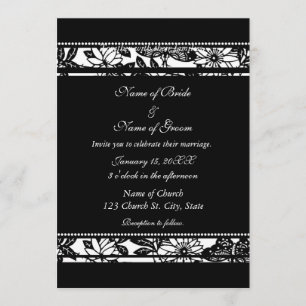 Black and White Photo Wedding Invitation Cards