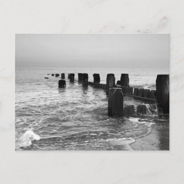 Black and white photography – “Seaside breakers” Postcard (Front)