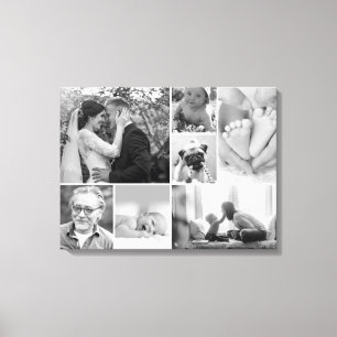 Black and White Photos Family gallery collage Canvas Print