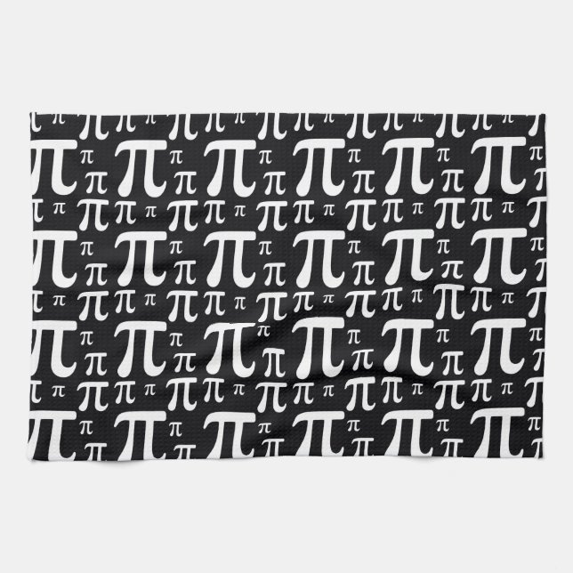 Black and White Pi Pattern Tea Towel (Horizontal)