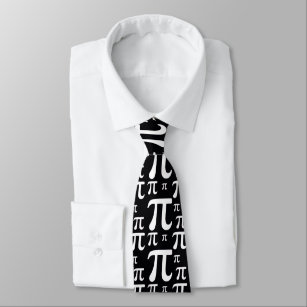 Black and White Pi Pattern Tie