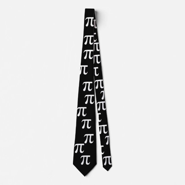 Black and White Pi Symbol Tie (Front)