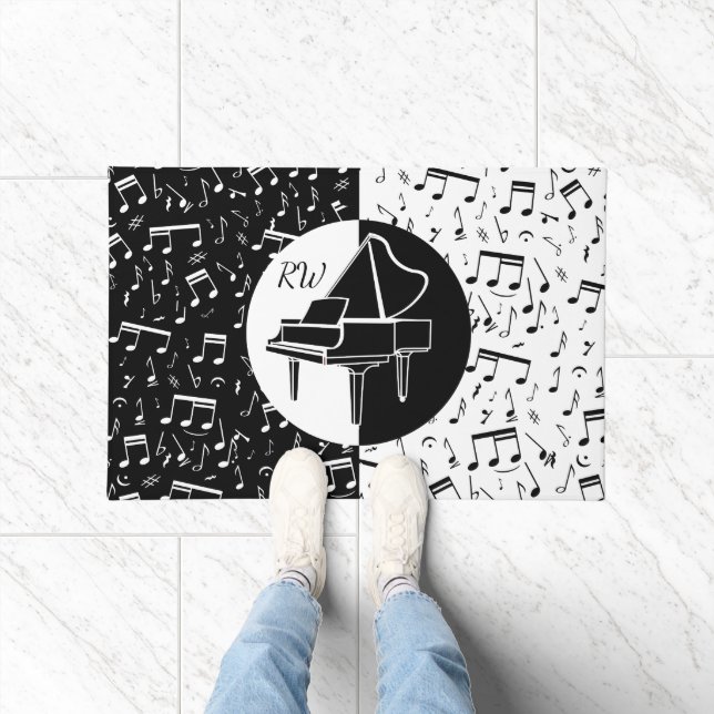 Black and white Piano design Doormat (Indoor)