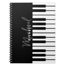 Black and White Piano Keyboard Monogram